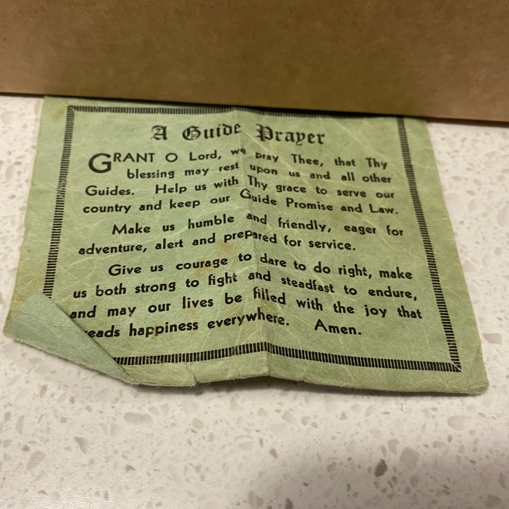 c1910 Girl Guides Meeting Prayer Card Brownies Scouts Vintage antique guiding